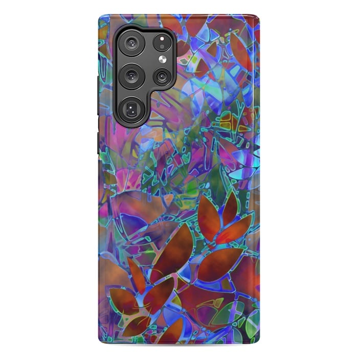 Galaxy S22 Ultra StrongFit Floral Abstract Stained Glass G174 by Medusa GraphicArt