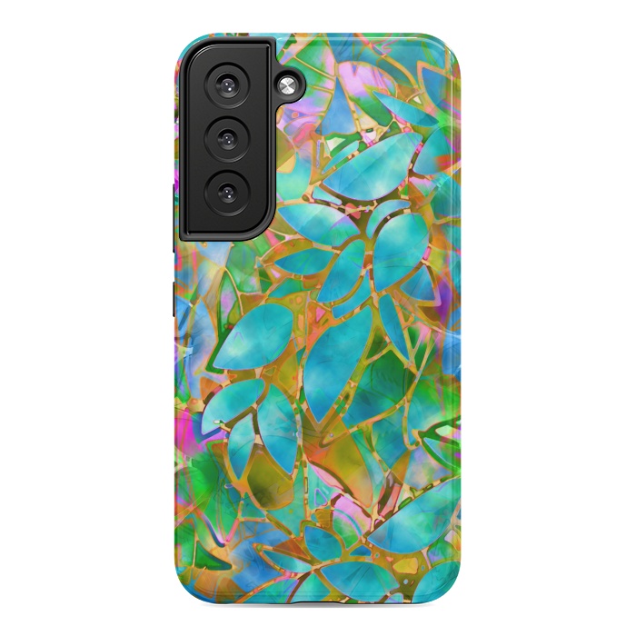 Galaxy S22 StrongFit Floral Abstract Stained Glass G265  by Medusa GraphicArt