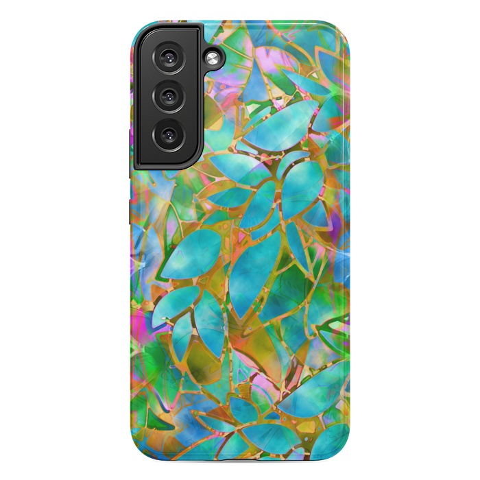 Galaxy S22 plus StrongFit Floral Abstract Stained Glass G265  by Medusa GraphicArt