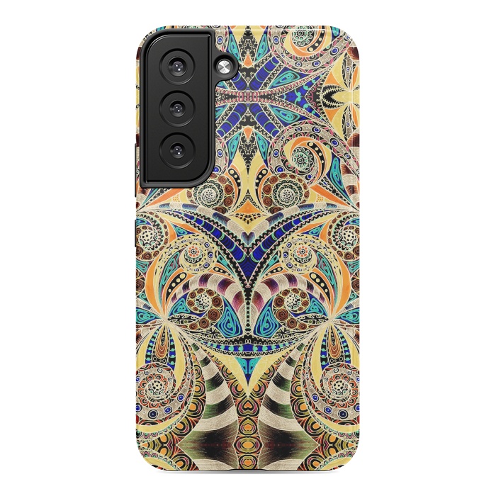 Galaxy S22 StrongFit Drawing Floral Zentangle G240 by Medusa GraphicArt