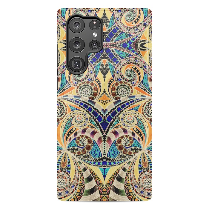 Galaxy S22 Ultra StrongFit Drawing Floral Zentangle G240 by Medusa GraphicArt