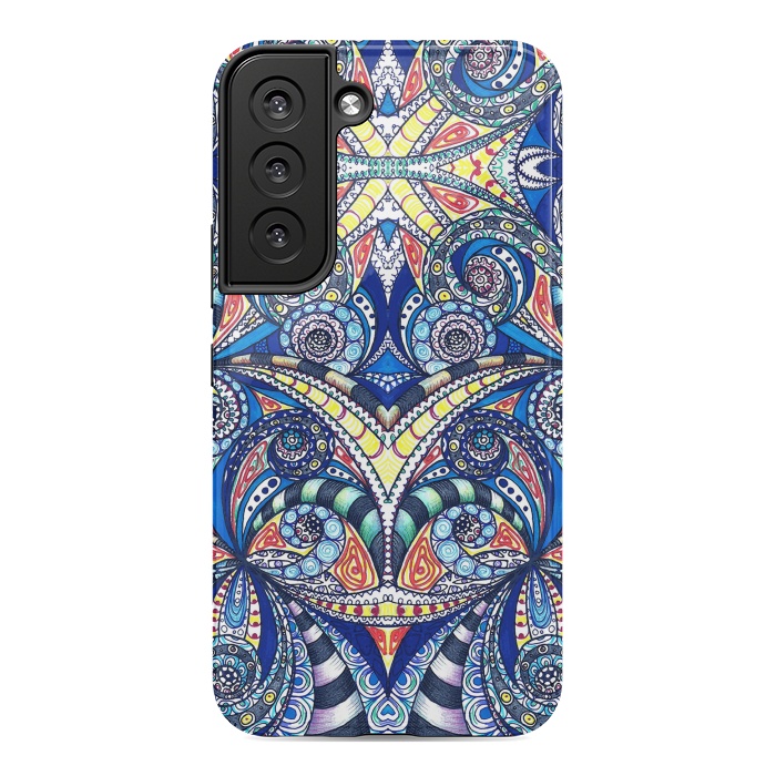Galaxy S22 StrongFit Drawing Floral Zentangle G7B by Medusa GraphicArt