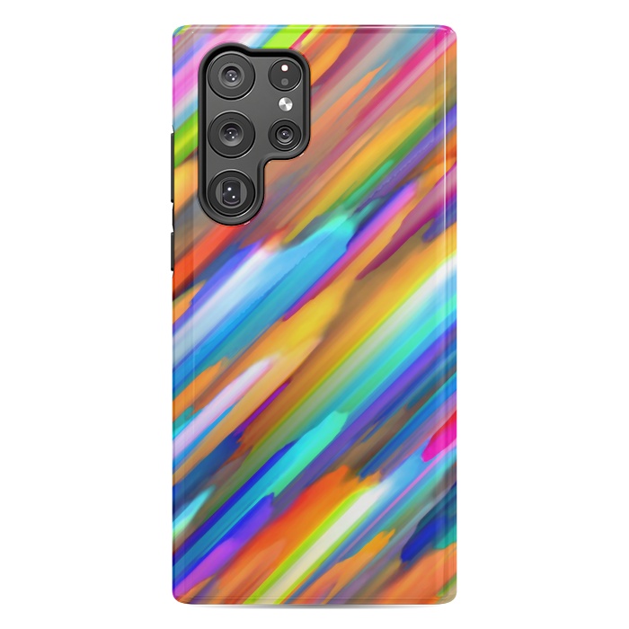 Galaxy S22 Ultra StrongFit Colorful digital art splashing G391 by Medusa GraphicArt