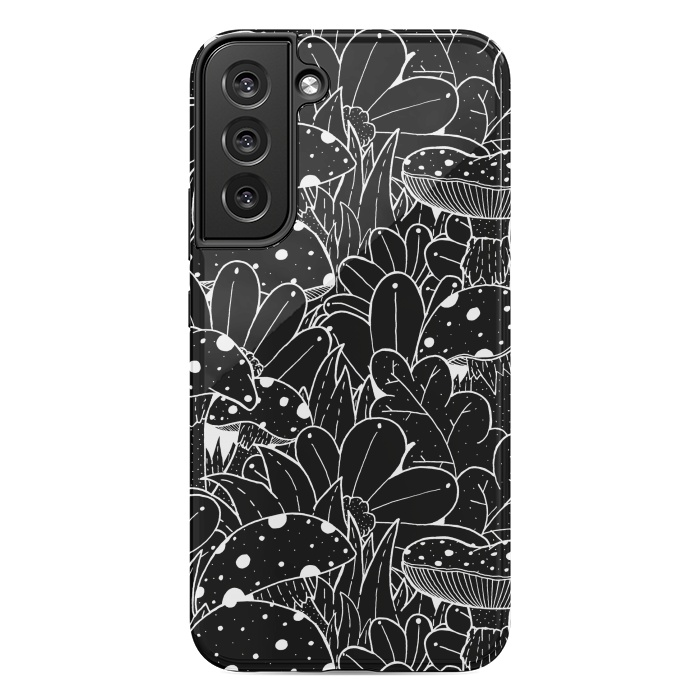 Galaxy S22 plus StrongFit Black and white autumn pattern by Steve Wade (Swade)
