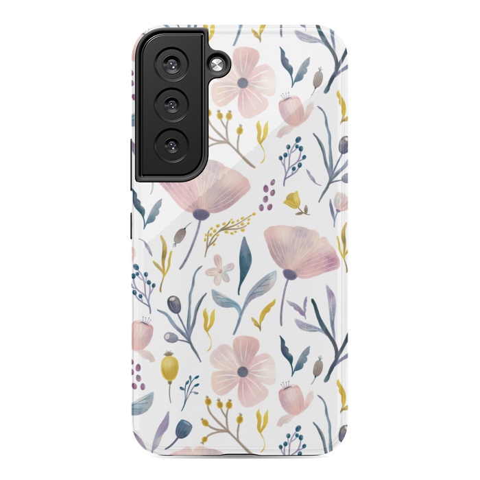 Galaxy S22 StrongFit Delicate Pastel Floral by Noonday Design