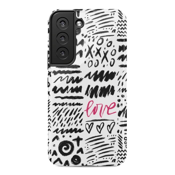 Galaxy S22 StrongFit Love Scribbles by Noonday Design
