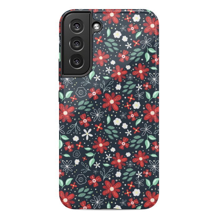 Galaxy S22 plus StrongFit Little Christmas Flowers by Noonday Design