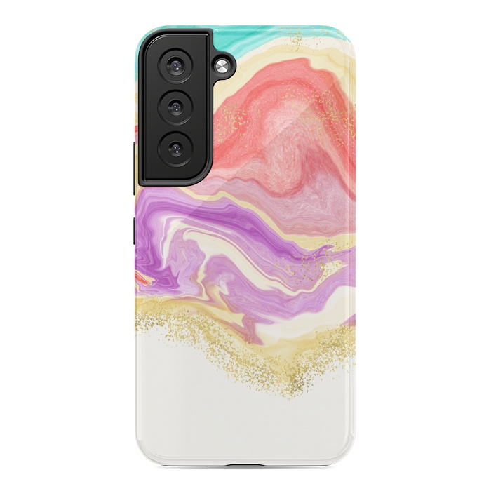 Galaxy S22 StrongFit Colorful Marble by Noonday Design