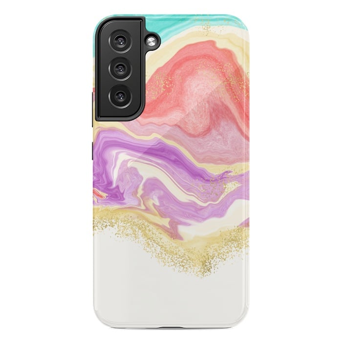 Galaxy S22 plus StrongFit Colorful Marble by Noonday Design