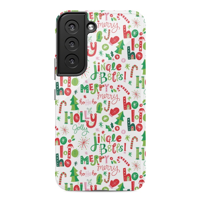 Galaxy S22 StrongFit Festive Christmas Lettering by Noonday Design