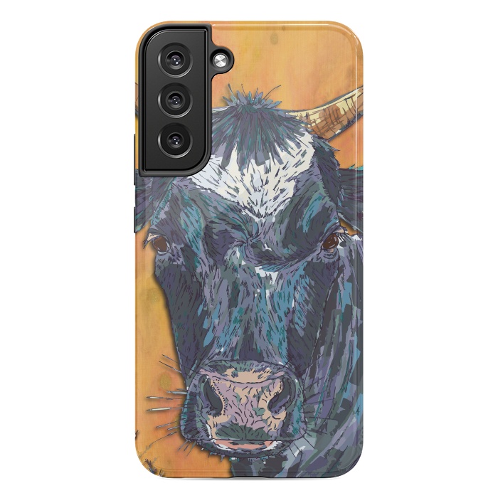 Galaxy S22 plus StrongFit Cow in Yellow by Lotti Brown