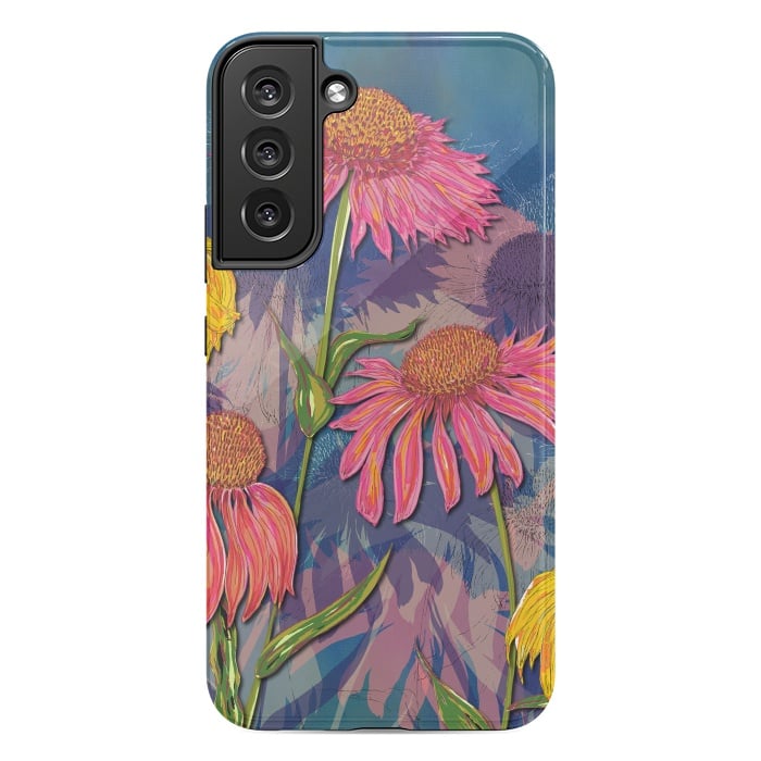Galaxy S22 plus StrongFit Pink Coneflowers by Lotti Brown