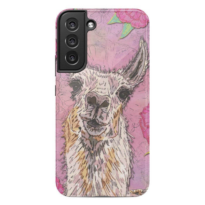 Galaxy S22 plus StrongFit Perfectly Pink Llama by Lotti Brown