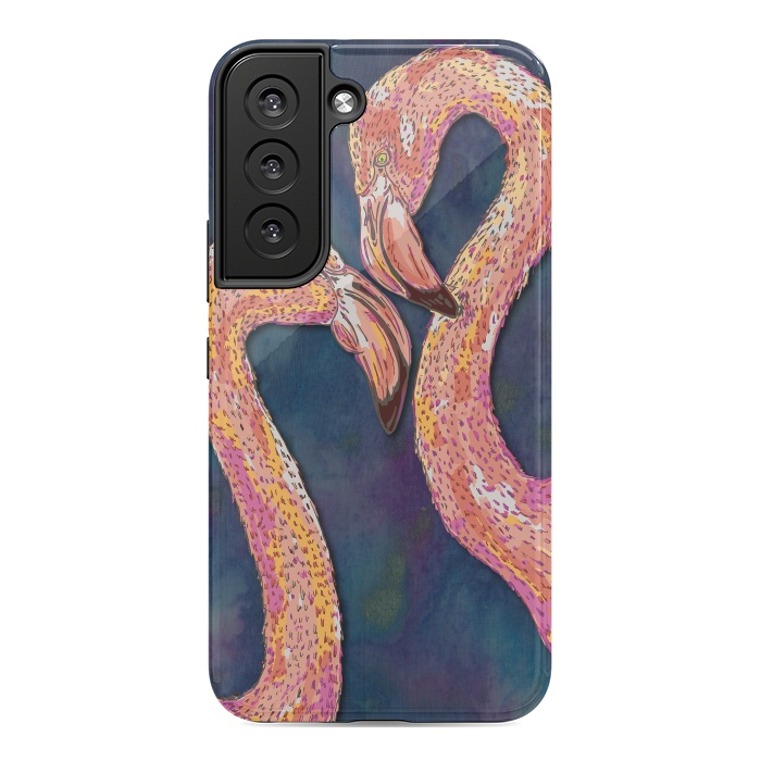 Galaxy S22 StrongFit Pink Flamingos by Lotti Brown