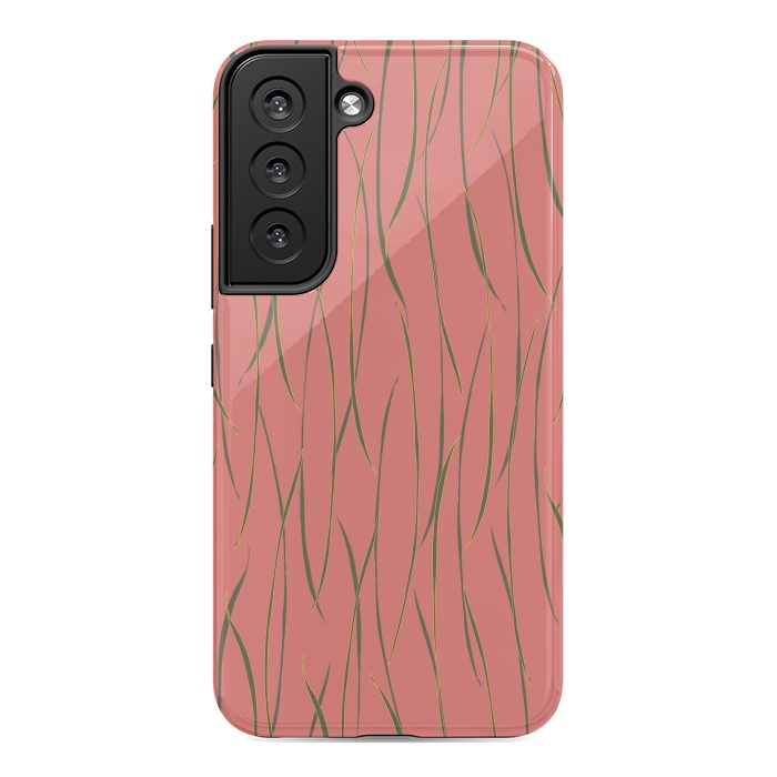 Galaxy S22 StrongFit Coral Stripe by Lotti Brown