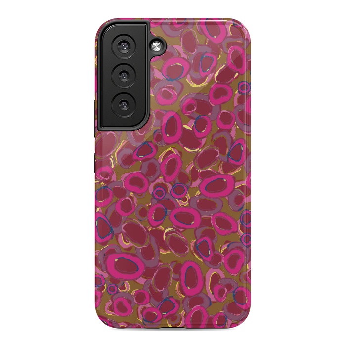 Galaxy S22 StrongFit Bold Circles - Red & Pink by Lotti Brown