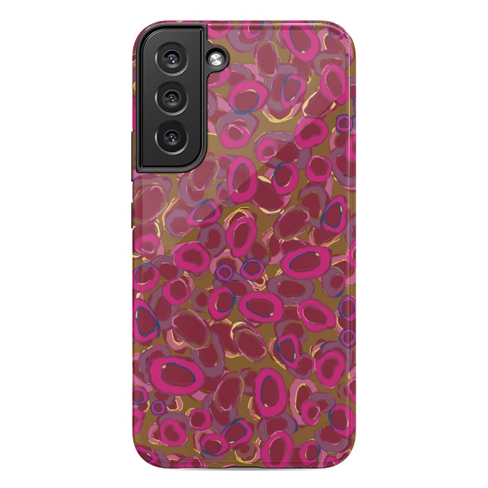 Galaxy S22 plus StrongFit Bold Circles - Red & Pink by Lotti Brown