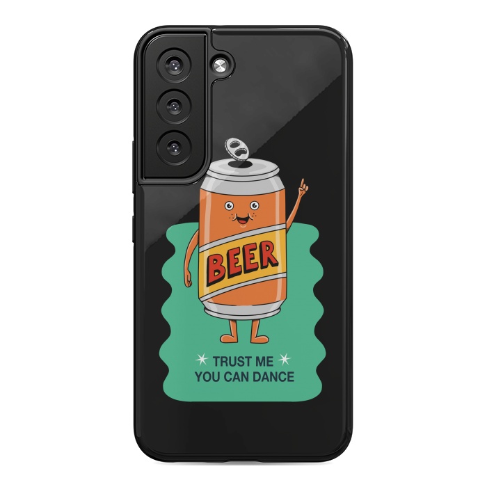 Galaxy S22 StrongFit Beer you can dance black by Coffee Man