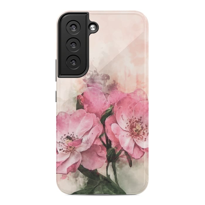 Galaxy S22 StrongFit Vintage Pink Flower by Creativeaxle