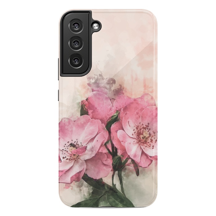 Galaxy S22 plus StrongFit Vintage Pink Flower by Creativeaxle