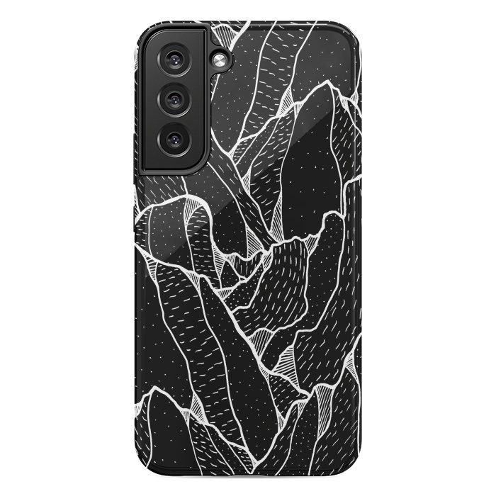 Galaxy S22 plus StrongFit Black and white pattern hills by Steve Wade (Swade)