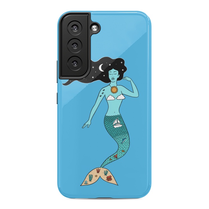 Galaxy S22 StrongFit Mermaid Nature Blue by Coffee Man