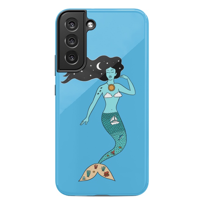 Galaxy S22 plus StrongFit Mermaid Nature Blue by Coffee Man