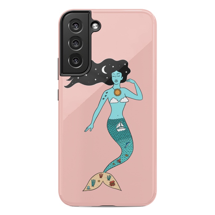 Galaxy S22 plus StrongFit Mermaid Nature Pink by Coffee Man