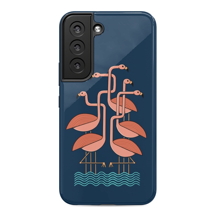 Galaxy S22 StrongFit Flamingos blue by Coffee Man