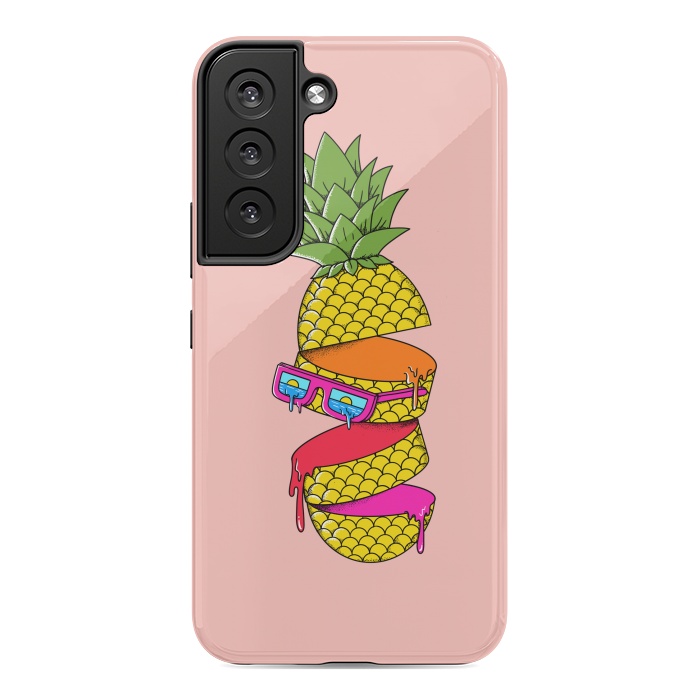 Galaxy S22 StrongFit Pineapple Colors Pink by Coffee Man