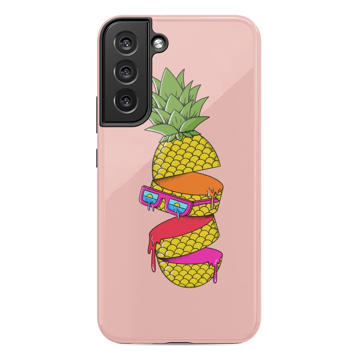 Galaxy S22 plus StrongFit Pineapple Colors Pink by Coffee Man