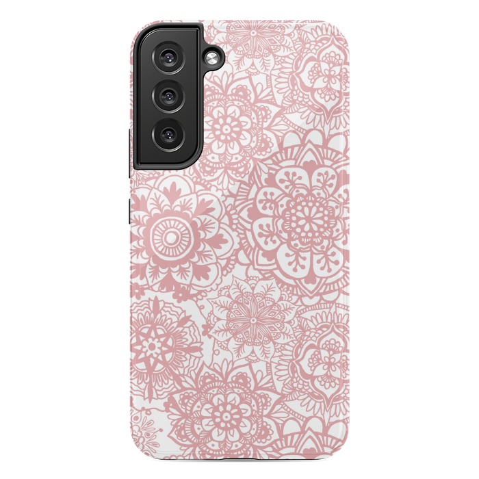 Galaxy S22 plus StrongFit Light Pink Mandala Pattern by Julie Erin Designs