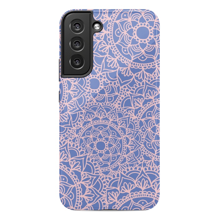 Galaxy S22 plus StrongFit Pink and Mauve Mandala Pattern by Julie Erin Designs