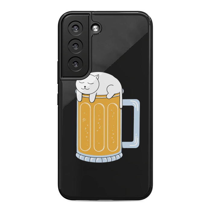 Galaxy S22 StrongFit Cat beer by Coffee Man