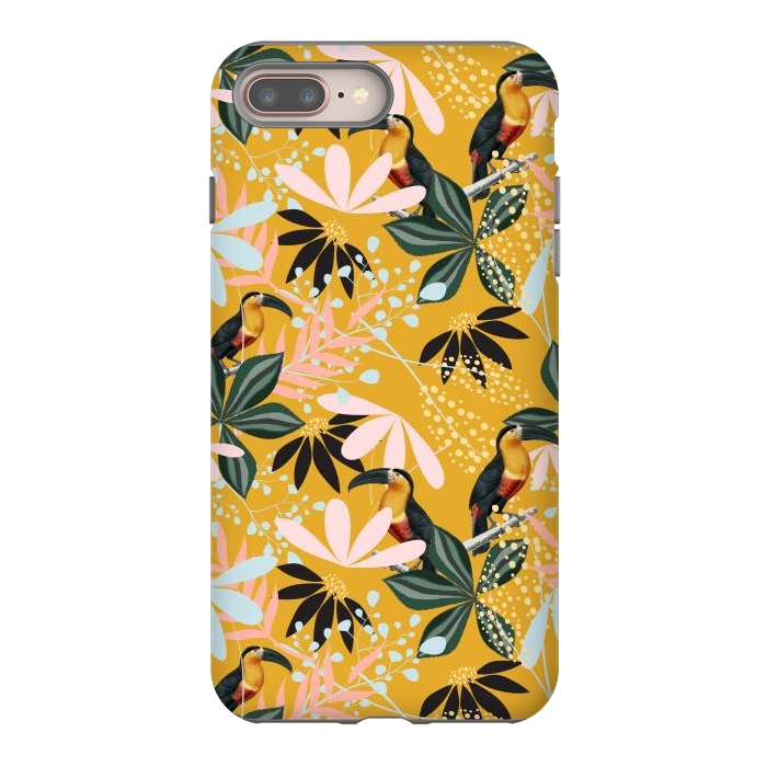 iPhone 7 plus StrongFit Tropical Toucan Garden by Uma Prabhakar Gokhale