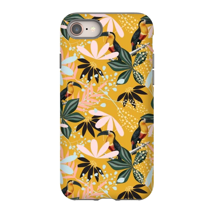 iPhone SE StrongFit Tropical Toucan Garden by Uma Prabhakar Gokhale