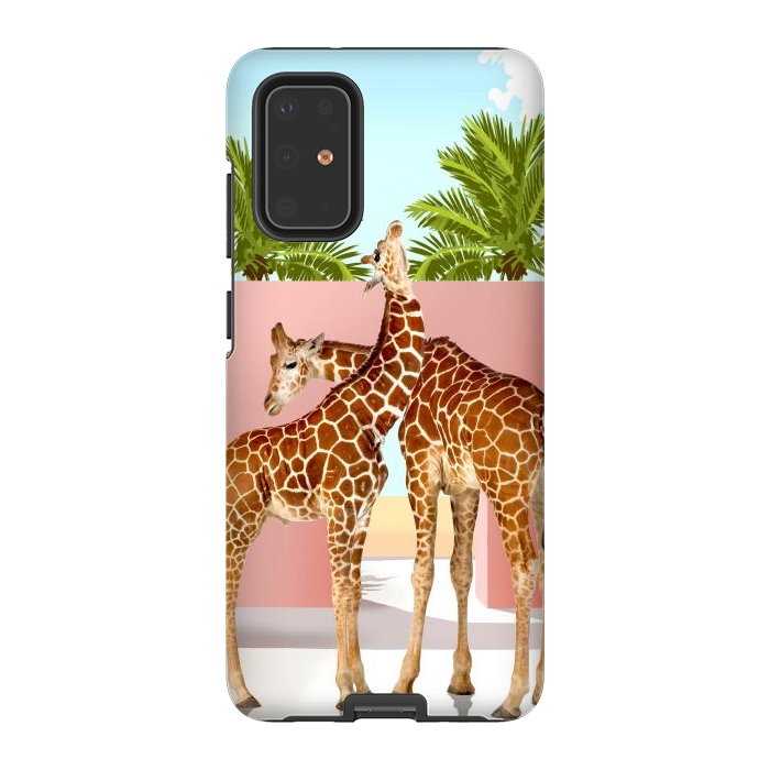 Galaxy S20 Plus StrongFit Giraffe Villa | Contemporary Modern Architecture Digital Graphic Art | Wildlife Animals Palm Exotic by Uma Prabhakar Gokhale