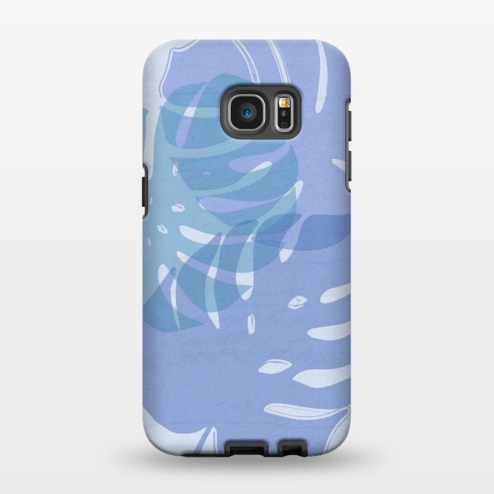 Galaxy S7 EDGE StrongFit Blue Leaves by Martina