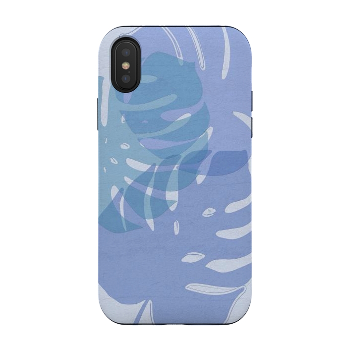 iPhone Xs / X StrongFit Blue Leaves by Martina