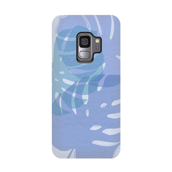 Galaxy S9 StrongFit Blue Leaves by Martina