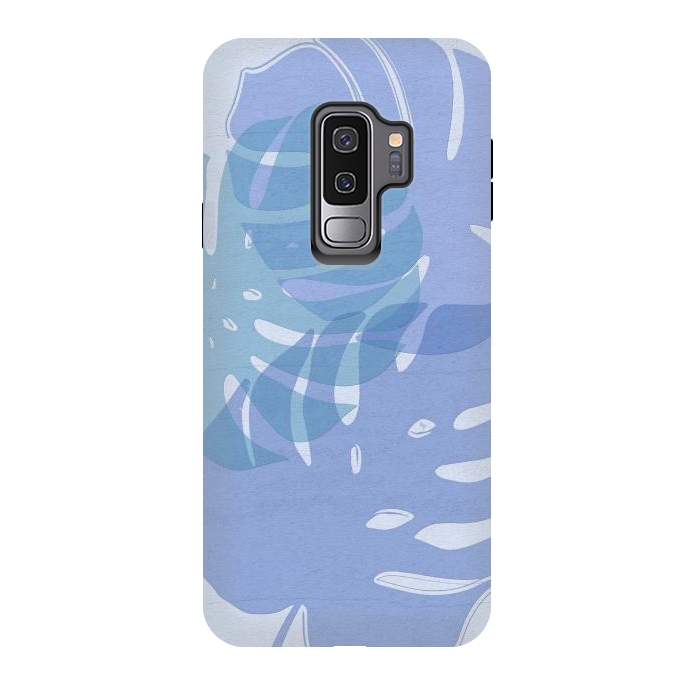 Galaxy S9 plus StrongFit Blue Leaves by Martina