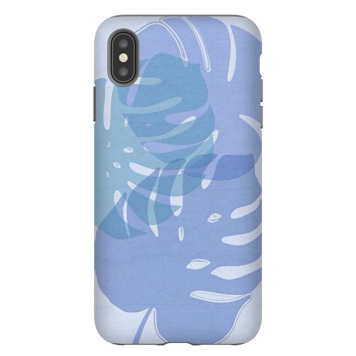 iPhone Xs Max StrongFit Blue Leaves by Martina