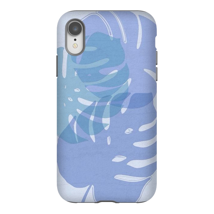 iPhone Xr StrongFit Blue Leaves by Martina