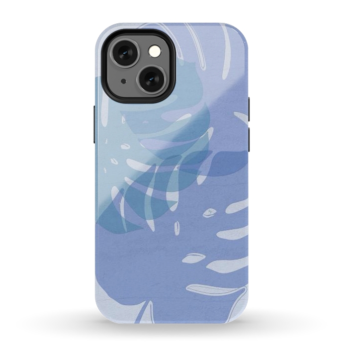 iPhone 12 mini StrongFit Blue Leaves by Martina