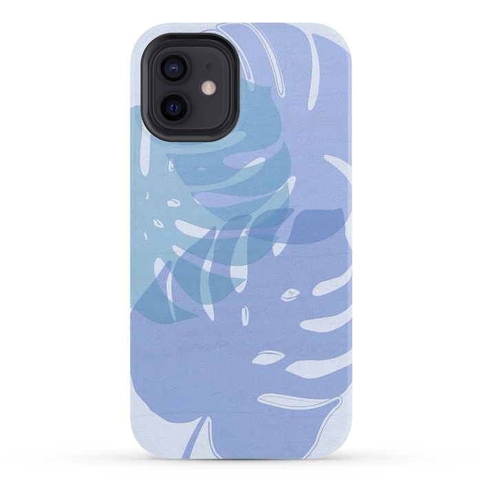 iPhone 12 StrongFit Blue Leaves by Martina