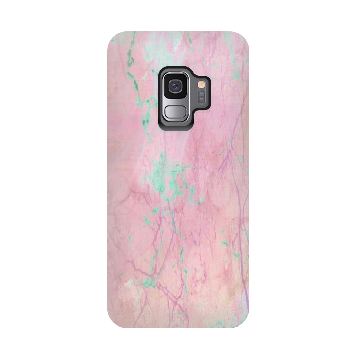 Galaxy S9 StrongFit Pink paint marble by Martina