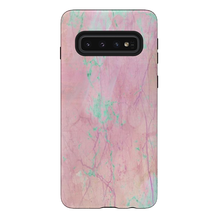 Galaxy S10 StrongFit Pink paint marble by Martina