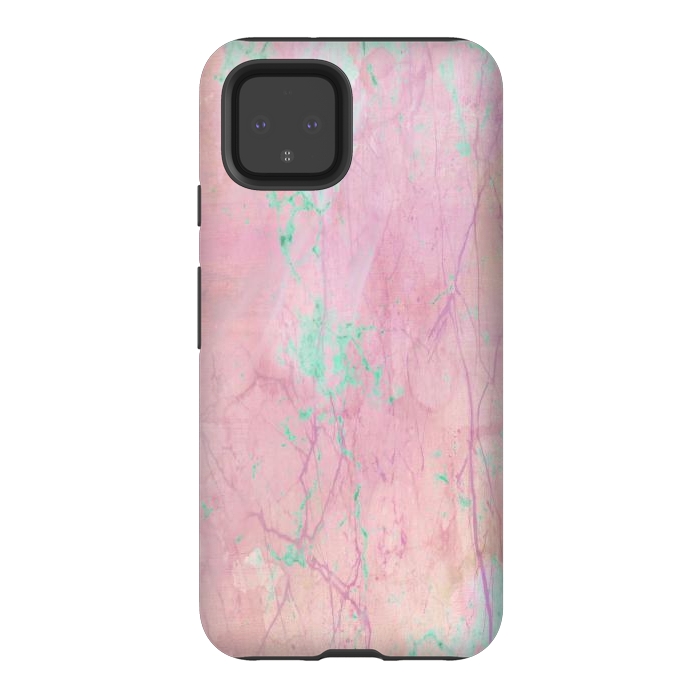 Pixel 4 StrongFit Pink paint marble by Martina