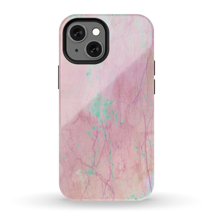 iPhone 12 mini StrongFit Pink paint marble by Martina