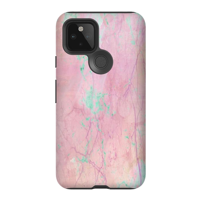 Pixel 5 StrongFit Pink paint marble by Martina